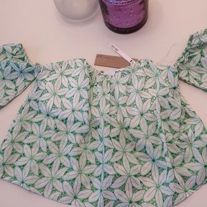 Do and Be embroidered off the shoulder top